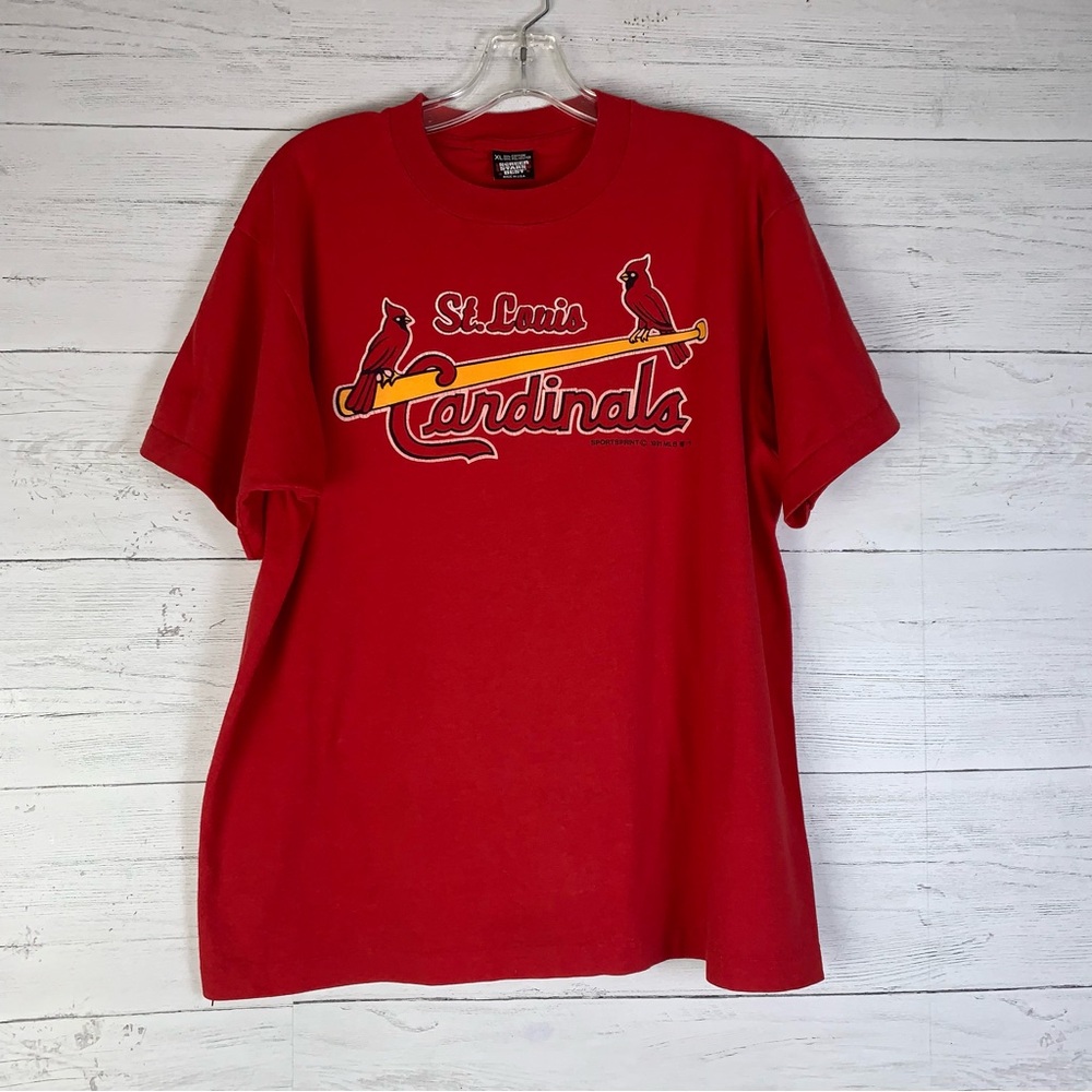 Vintage 1991 St. Louis Cardinals Shirt Mens Extra Large Red single stitch